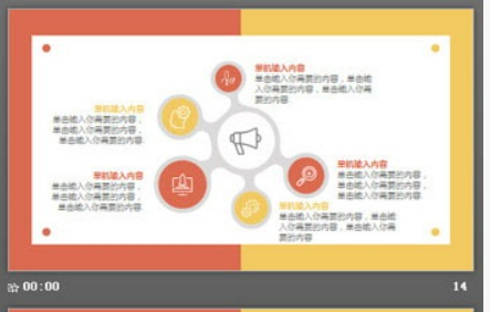 简洁红黄配色工作总结PPT模板3