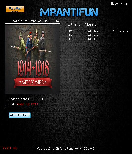 帝国之战:1914-1918四项修改器MrAntiFun版1