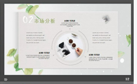 清新绿色藤蔓植物背景商业计划书PPT模板2