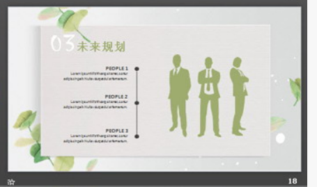 清新绿色藤蔓植物背景商业计划书PPT模板3