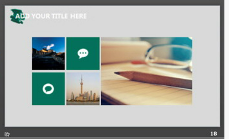 欧美简洁绿色油画笔触背景PPT模板3