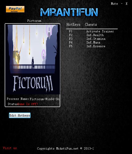 Fictorum四项修改器MrAntiFun版1