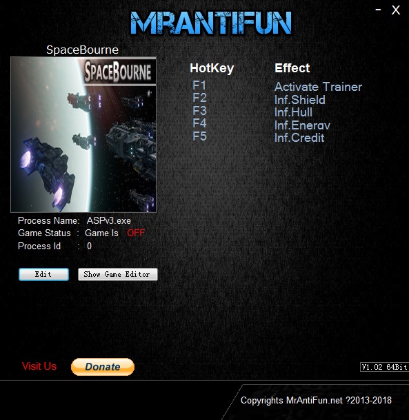 太空谍影四项修改器MrAntiFun版1