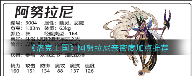 洛克王国阿努拉尼亲密度怎么加点