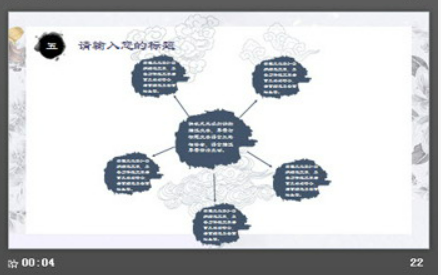 动态荷花鲤鱼PPT模板3