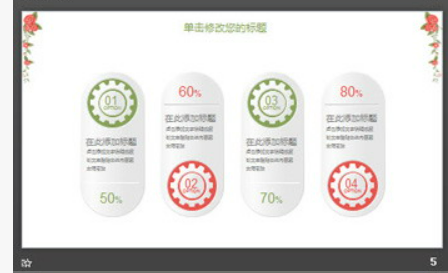 小清新韩范花卉边框PPT模板1