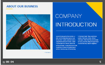 蓝黄炫酷欧美公司简介PPT模板1