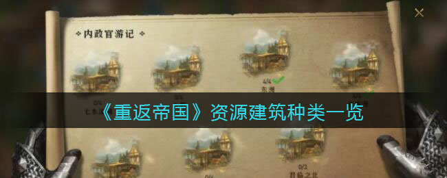 重返帝国资源建筑种类有哪些