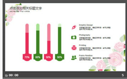 简洁水彩花卉背景的小清新韩范PPT模板1