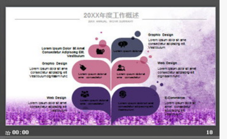 紫色薰衣草背景PPT模板3