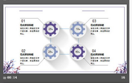 清新紫色小花幻灯片模板2