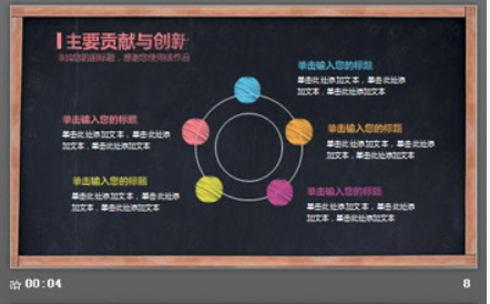 创意黑板粉笔手绘风格毕业答辩PPT模板2