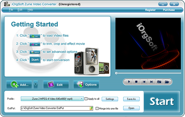 iOrgSoft Zune Video Converter0