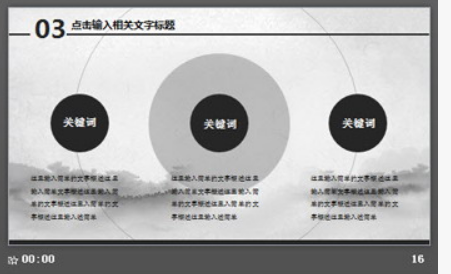 水墨村居仙鹤背景中国风PPT模板3