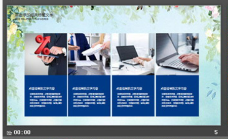 唯美水彩手绘花卉背景的文艺范PPT模板1