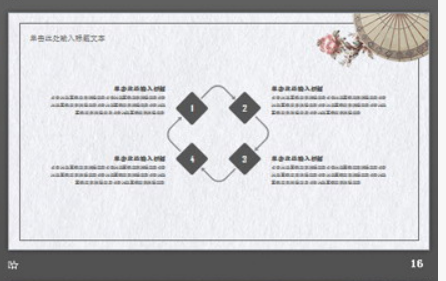 古典雨伞艺术花卉PPT模板3