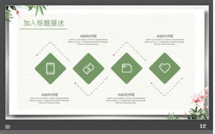 鸟语花香花鸟艺术PPT模板2