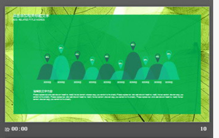 绿色叶子背景的精美商务PPT模板2