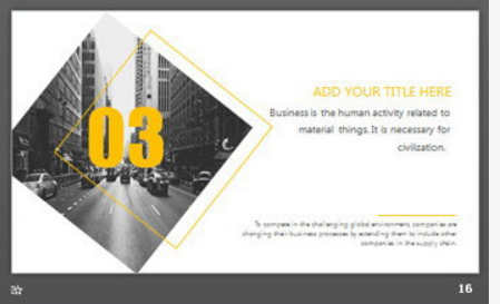 欧美商业建筑背景的商务PPT模板3