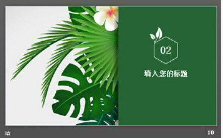 绿色宽叶植物背景PPT模板2