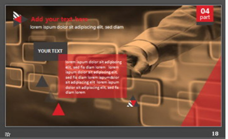 红色欧美三角形排版设计PPT模板3