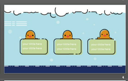 可爱MBE风格的卡通小黄鸭PPT模板2