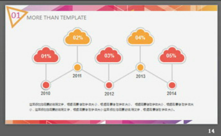 彩色炫彩时尚三角形背景PPT模板3
