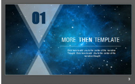 蓝色浩瀚星空背景的商务PPT模板1