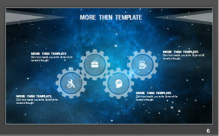 蓝色浩瀚星空背景的商务PPT模板2