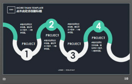 绿色圆点背景的通用商务幻灯片模板2