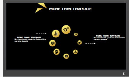 欧美街道图片背景的黑金商务PPT模板1