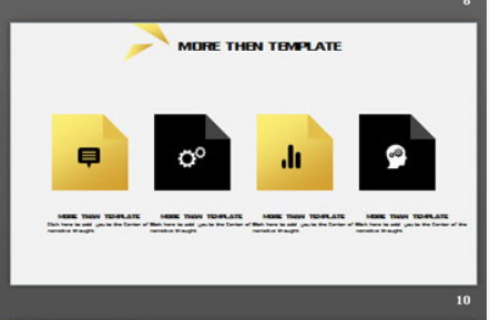 欧美街道图片背景的黑金商务PPT模板2