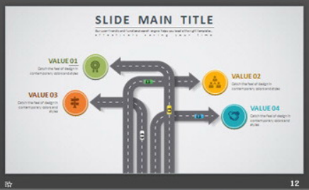 创意卡通高速公路背景PPT模板2