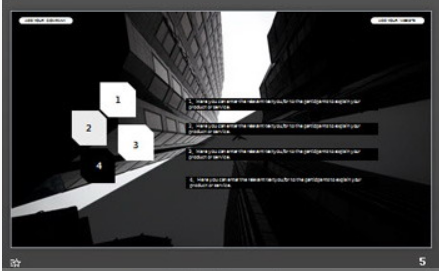 黑白个性商业建筑背景的图片排版PPT模板1
