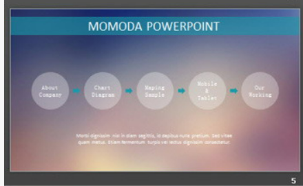 紫色渐变iOS风格商务PPT模板1