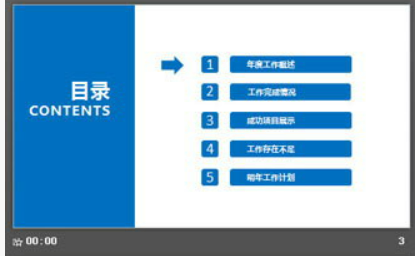 蓝色经典翻页动画效果的工作总结PPT模板1