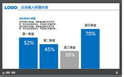 蓝色经典翻页动画效果的工作总结PPT模板2