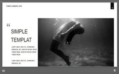 黑白简洁图片排版艺术时尚PPT模板2