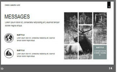 黑白简洁图片排版艺术时尚PPT模板3