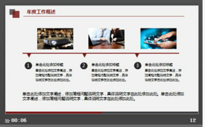 红黑配色磨砂质感的商务总结汇报PPT模板3