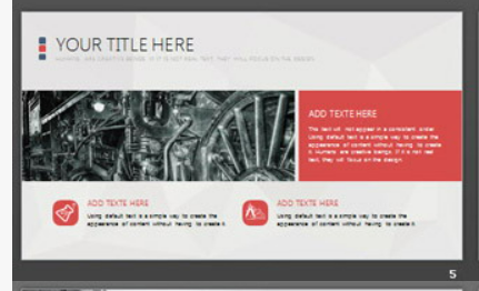 城市建筑背景的蓝灰扁平化欧美商务PPT模板1