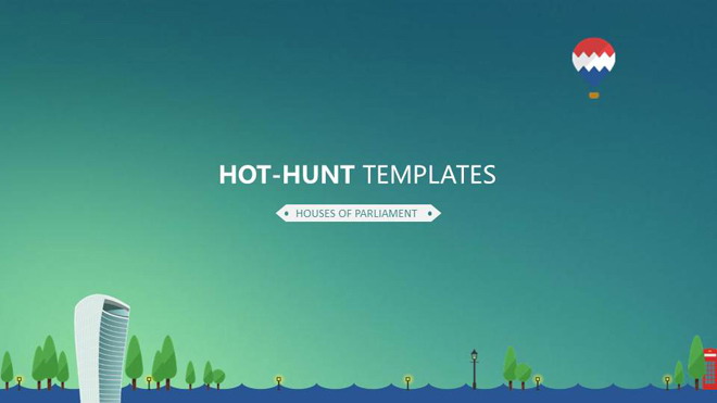 绿色简洁卡通PowerPoint模板