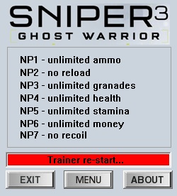 狙击手：幽灵战士3七项修改器dR.oLLe版1