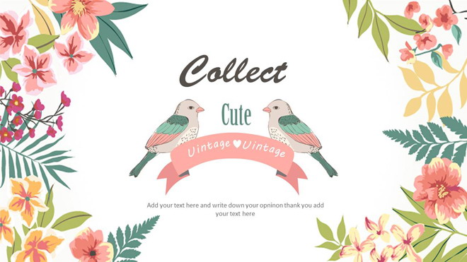 清新彩色文艺花卉PPT模板