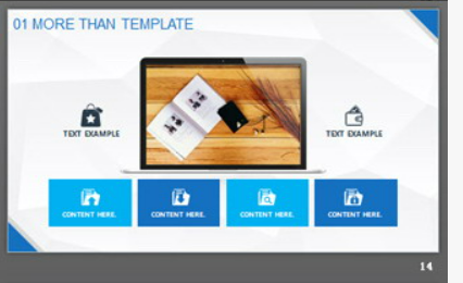 蓝色多边形背景通用商务PPT模板3