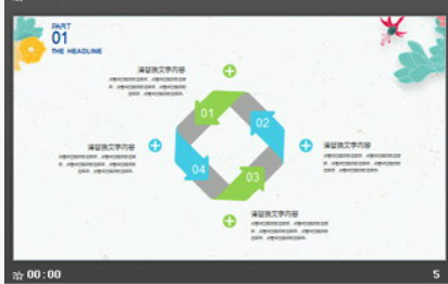 清新唯美矢量花卉背景的艺术设计PPT模板1