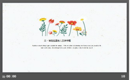 清新唯美矢量花卉背景的艺术设计PPT模板2