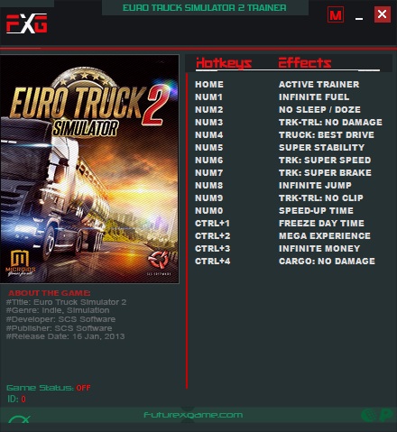 欧洲卡车模拟2十四项修改器FutureX版0