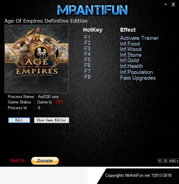 帝国时代七项修改器MrAntiFun版1