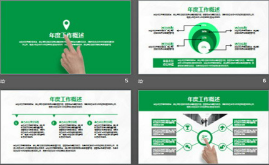 绿色简洁年中工作总结PPT模板2